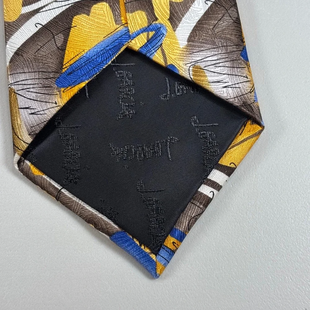 J.‎ Garcia Men's Zoot Collection Fifty-Four Abstract Silk Tie Yellow Blue